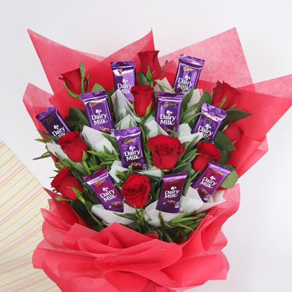 Romantic 10 Red Roses Bouquet