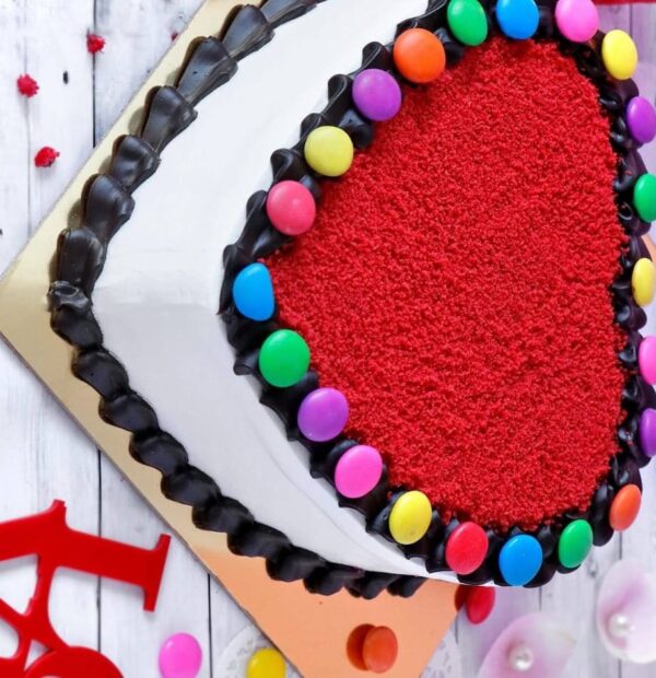 Hearty Red Velvet Gems Cake