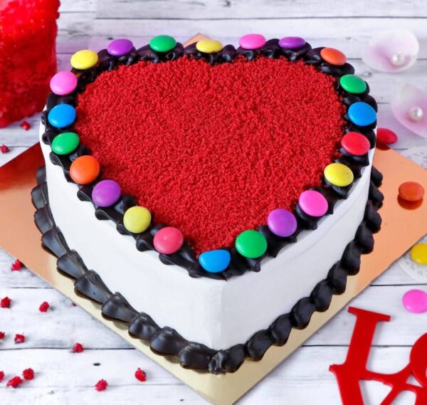 Hearty Red Velvet Gems Cake