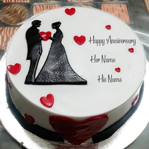 Order Anniversary Couple Cake Fondant 1 Kg Cake Wakeup Ts 